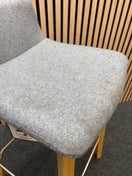 Switch Remy fully upholstered high stool with solid wooden frame and soft grey fabric 3 image