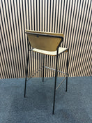 Salo bar stool with natural oak and solid 4 legged black frame