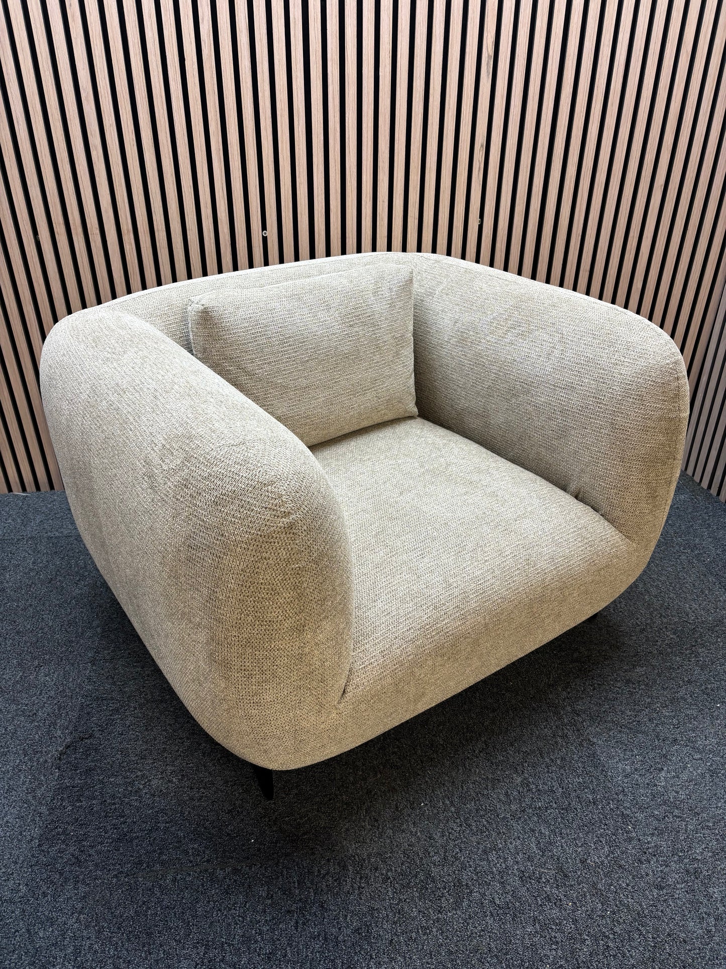Ebony soft fabric single sofa armchair