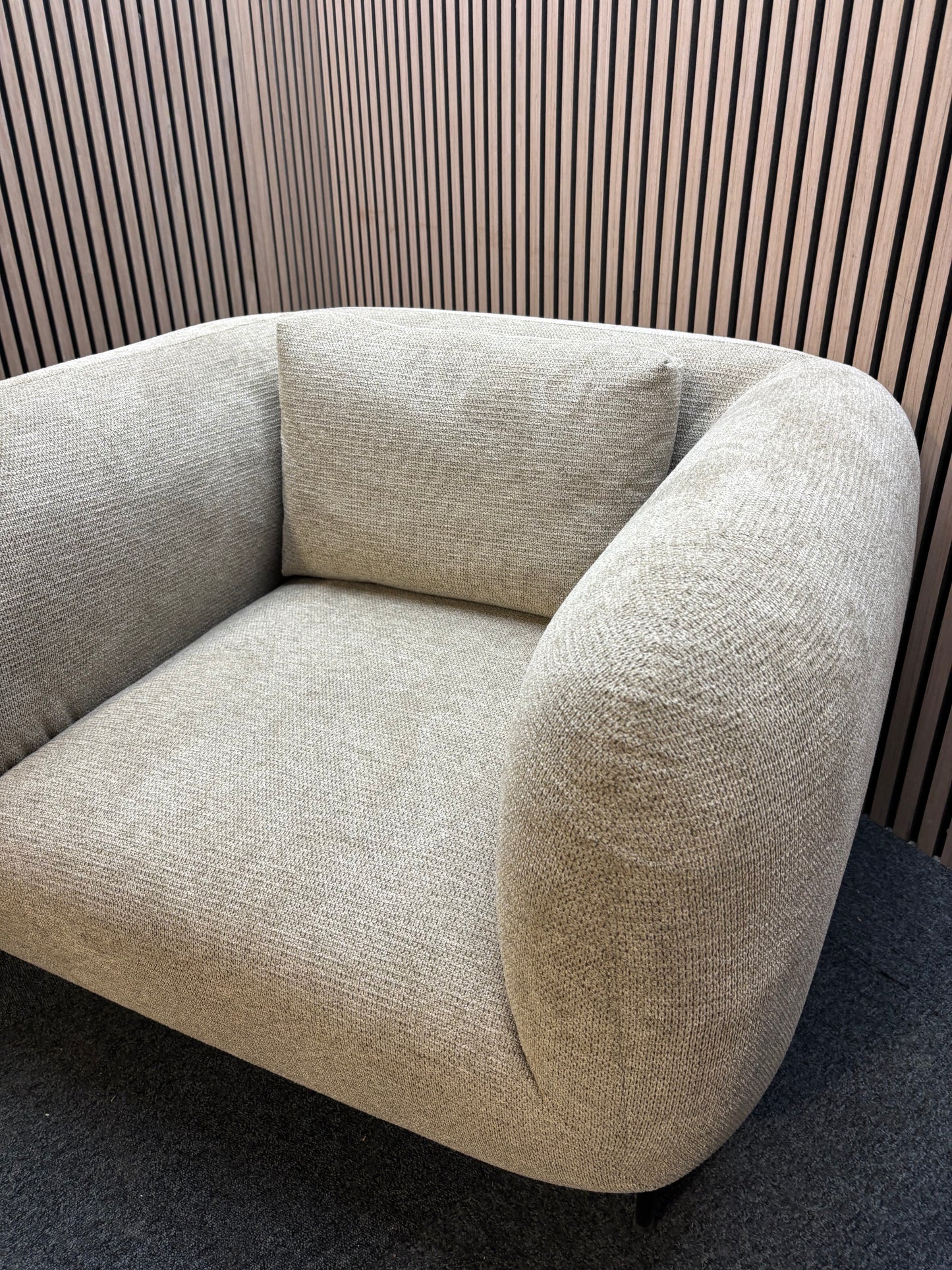 Ebony soft fabric single sofa armchair