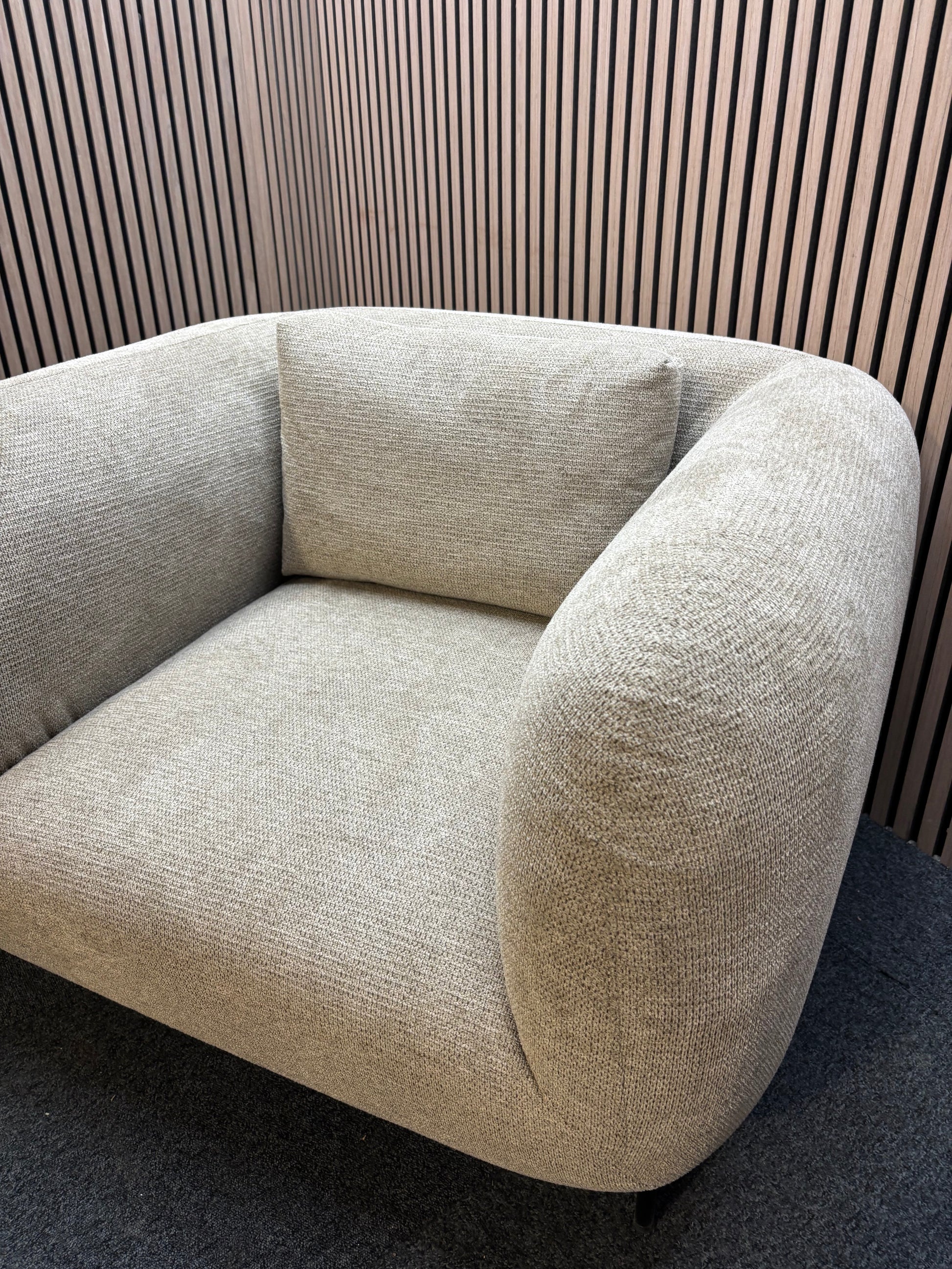 Ebony soft fabric single sofa armchair
