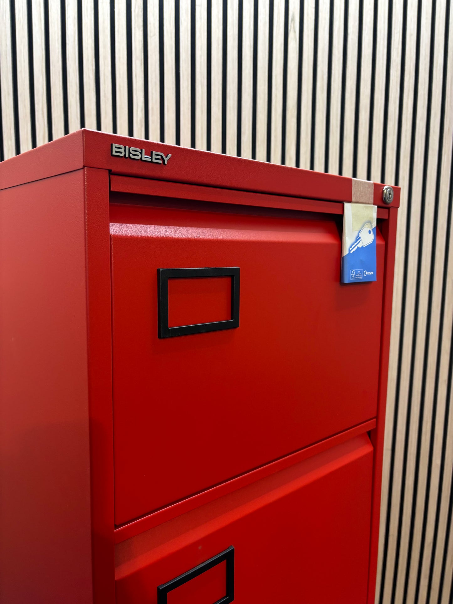 Steel 4 drawer contract filing cabinet 1321mm high - red