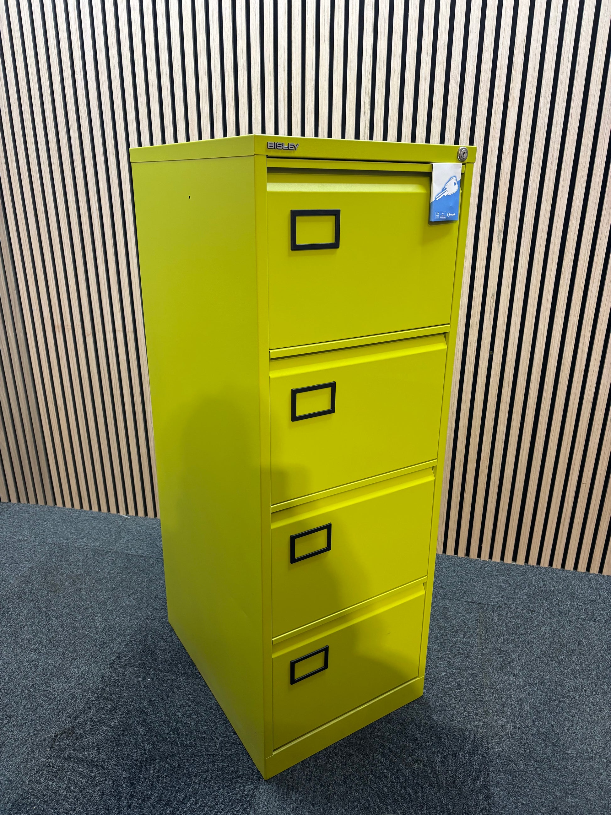 Steel 4 drawer contract filing cabinet 1321mm high - green
