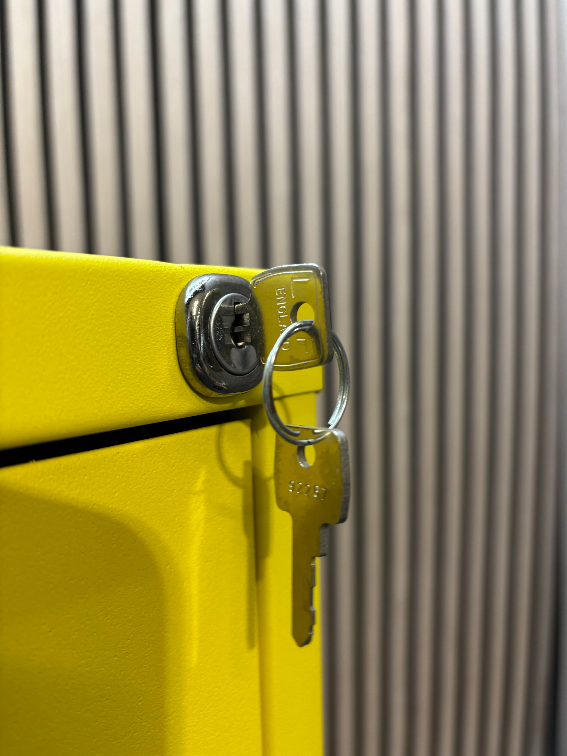 Steel 2 drawer contract filing cabinet 711mm high- yellow (Damage to bottom file)