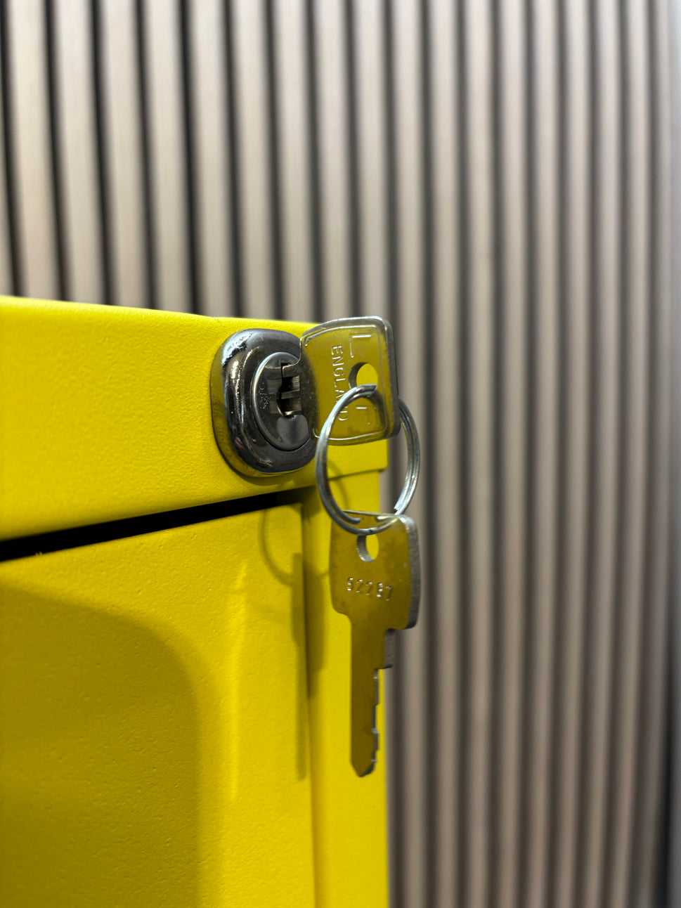 Steel 2 drawer contract filing cabinet 711mm high- yellow (Damage to bottom file)