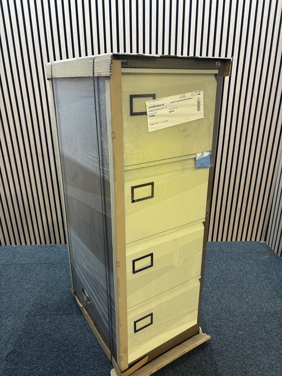 NEW  Dams 4 drawer contract filing cabinet Coffee/Cream