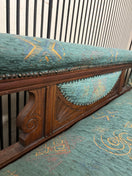 Switch Solid oak wood framed mixed fabric ornate chaise lounge and back support arm (H 72 x L 172 x D 60 cm) 2226 3 image