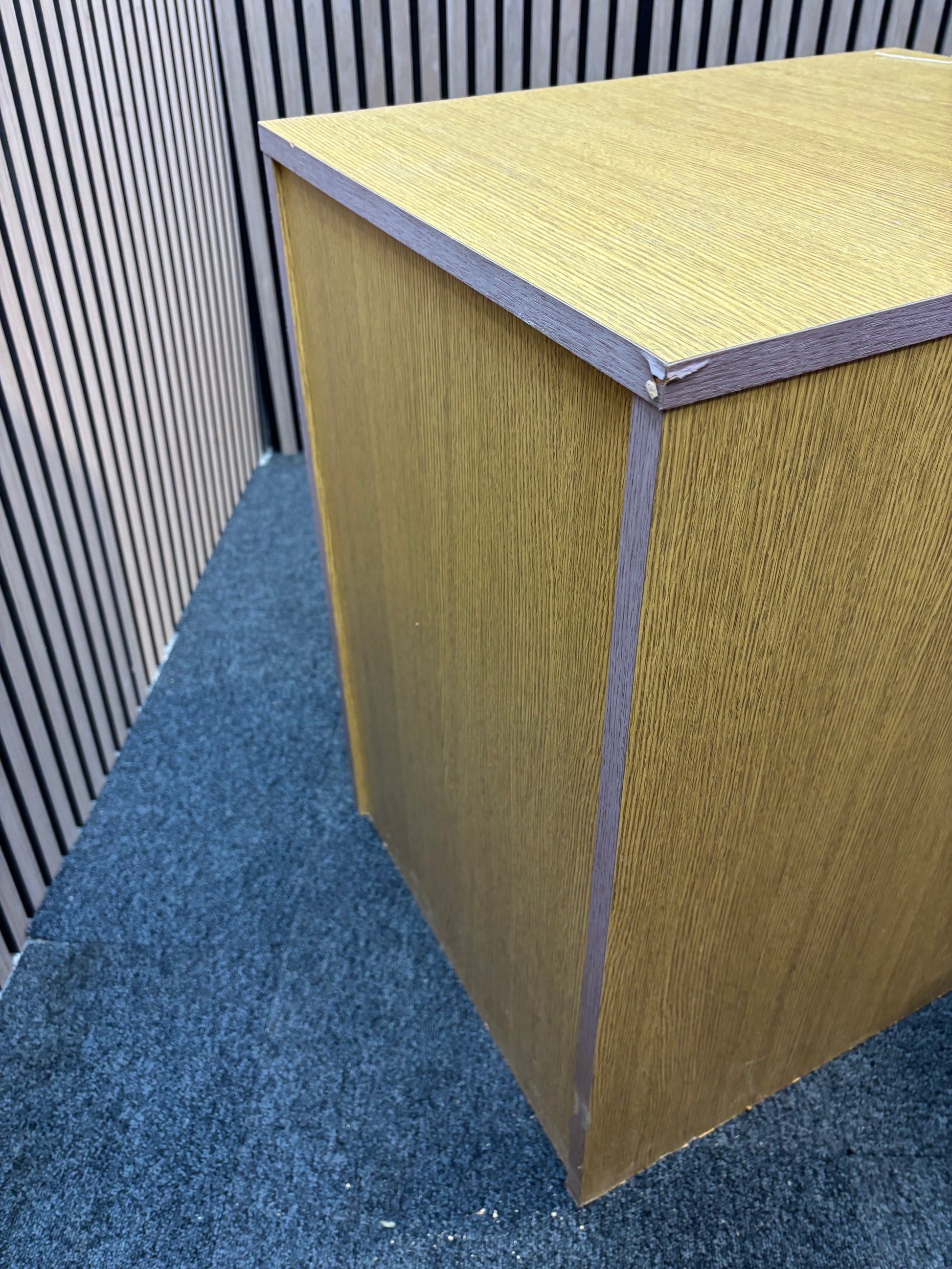 Wooden 2 drawer second hand filing cabinet