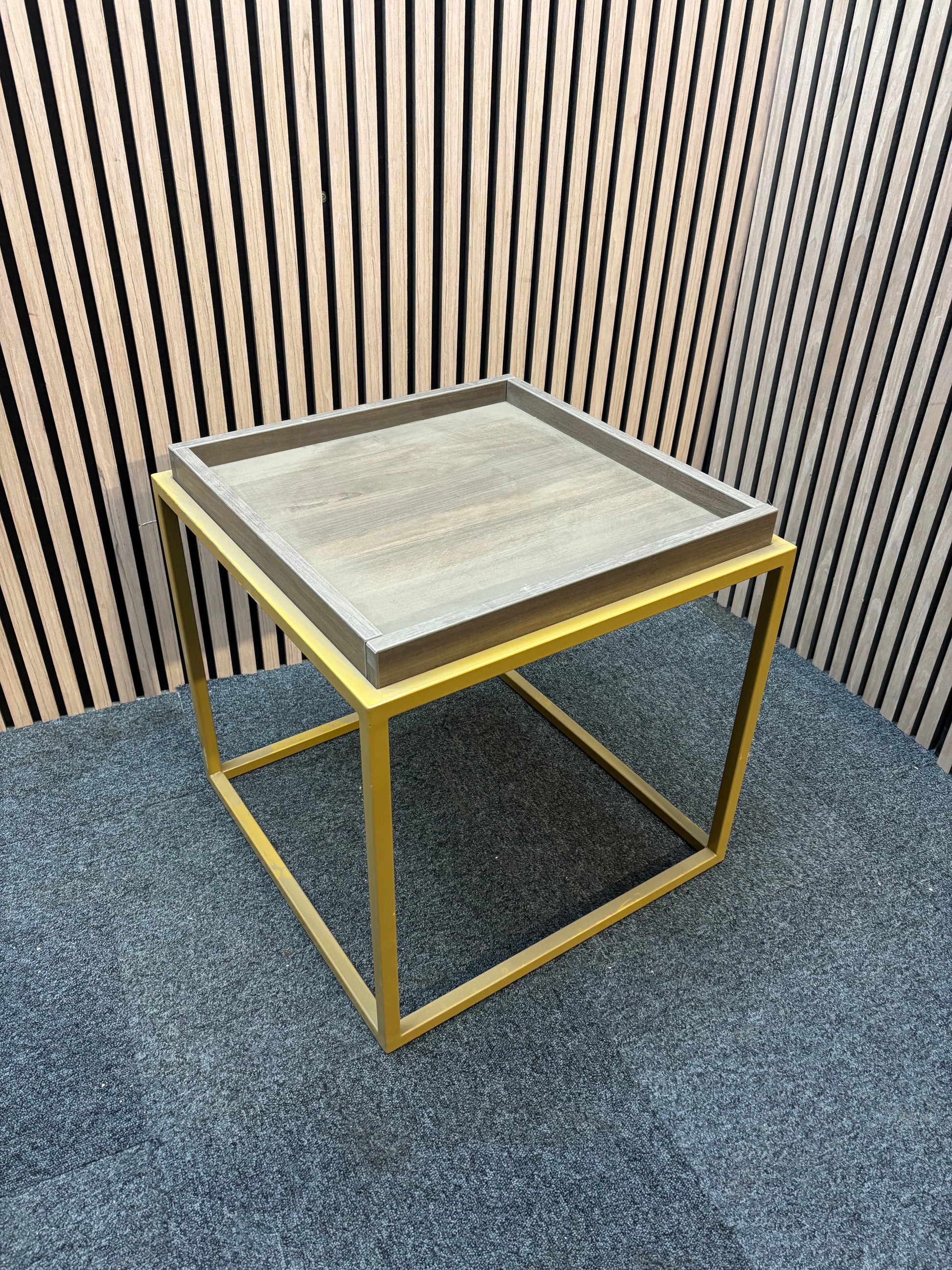 Parma square side table with a steel frame