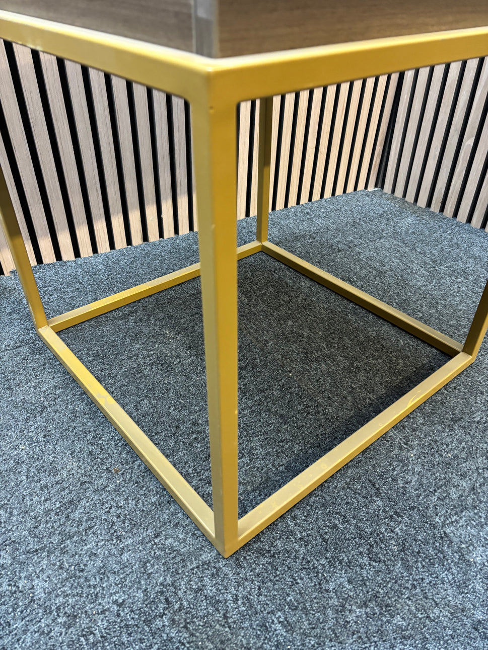 Parma square side table with a steel frame