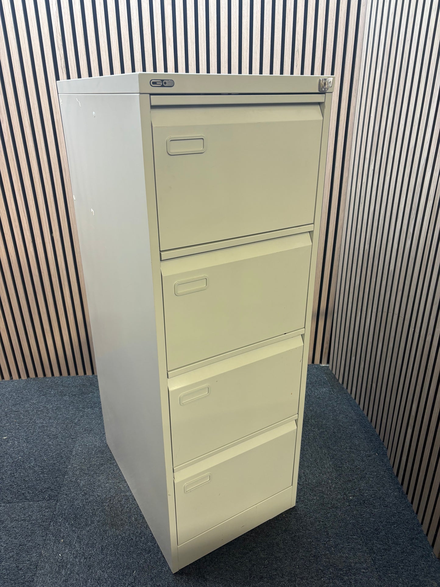 Grey GEO 4 drawer filing cabinet (H 102 x W 46 x D 62 cm)