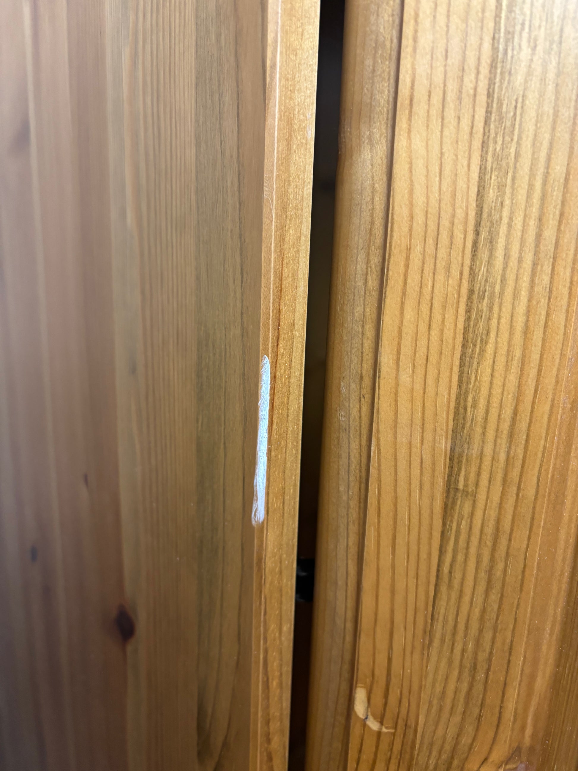 Tall 2 door natural pine wardrobe (H 186  x W 97 x D 60 cm) 2226
