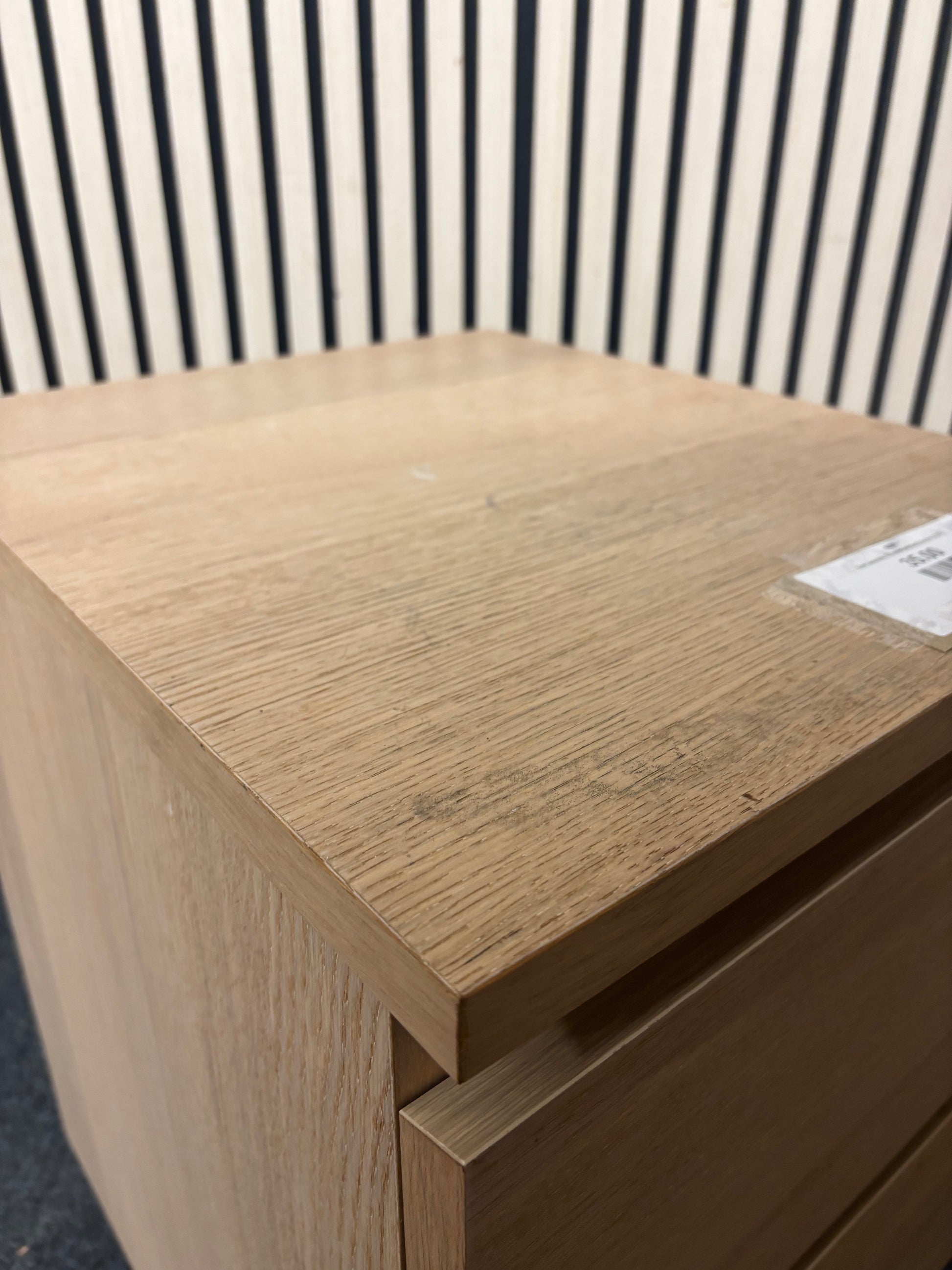 Oak laminate 2 drawer bedside locker 2226