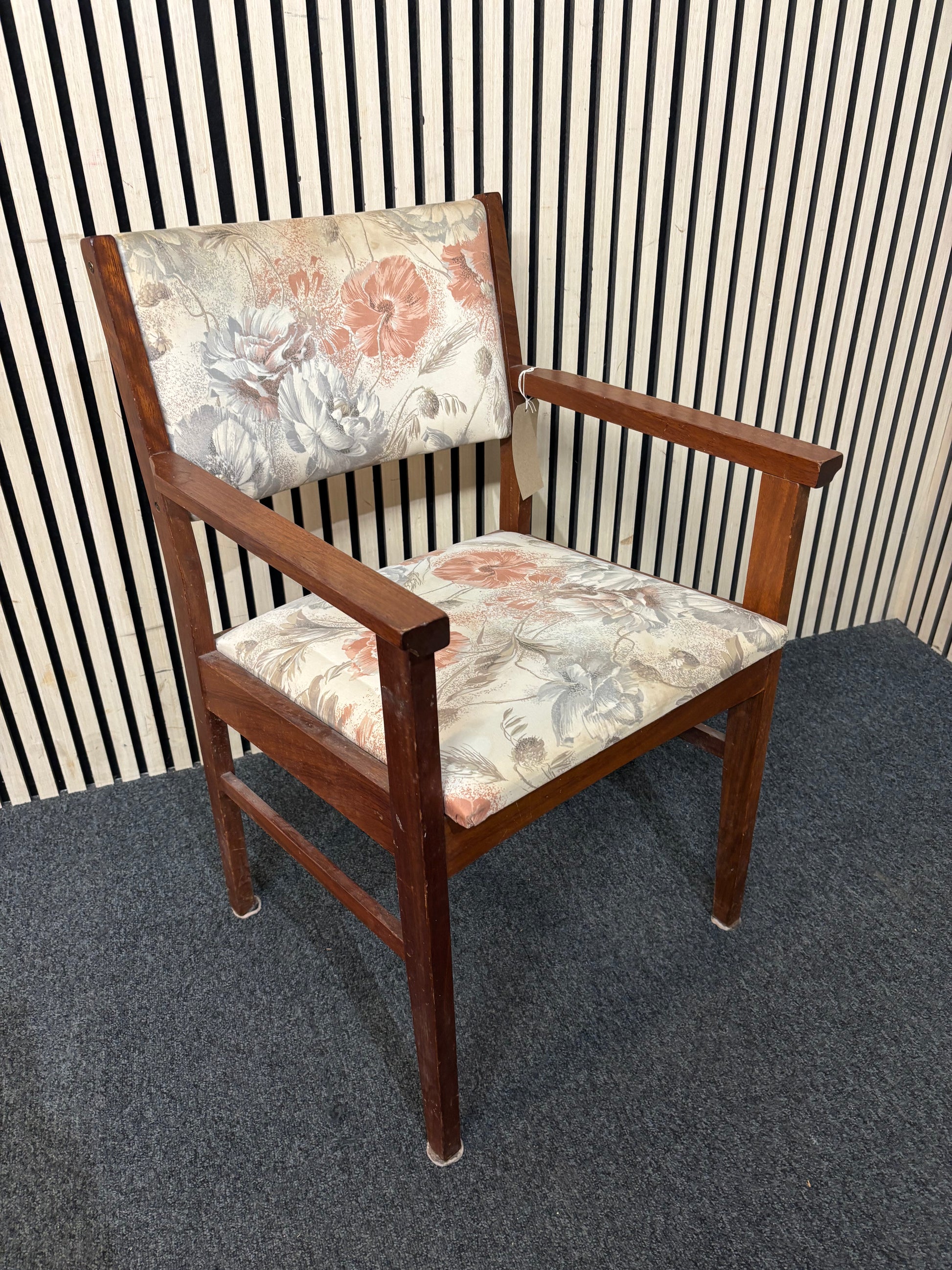 Solid dark wood framed carvers chair 2226