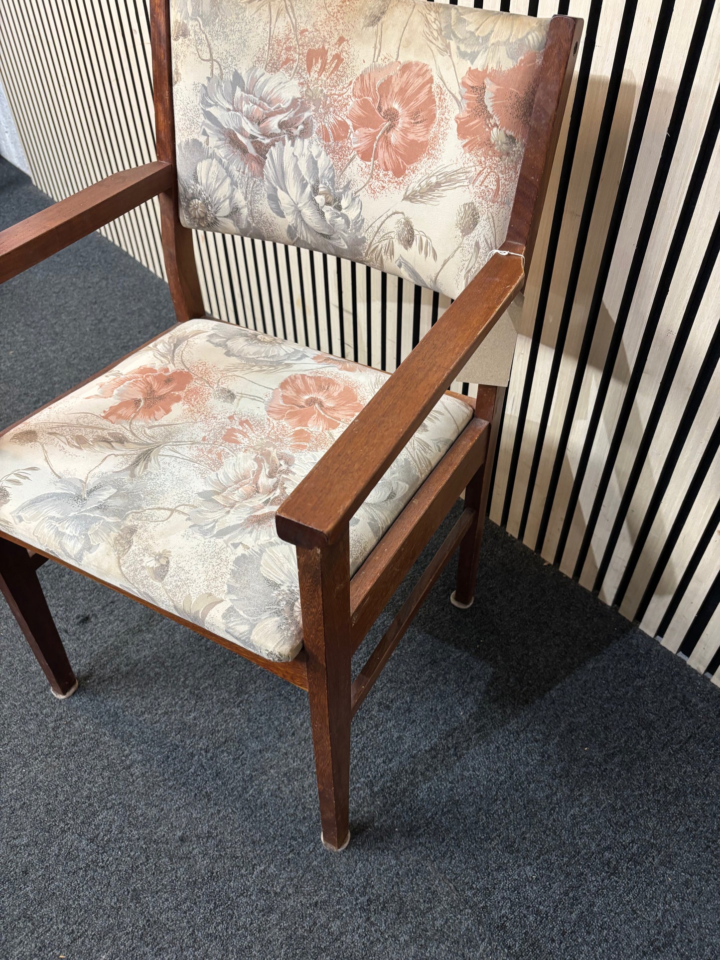 Solid dark wood framed carvers chair 2226