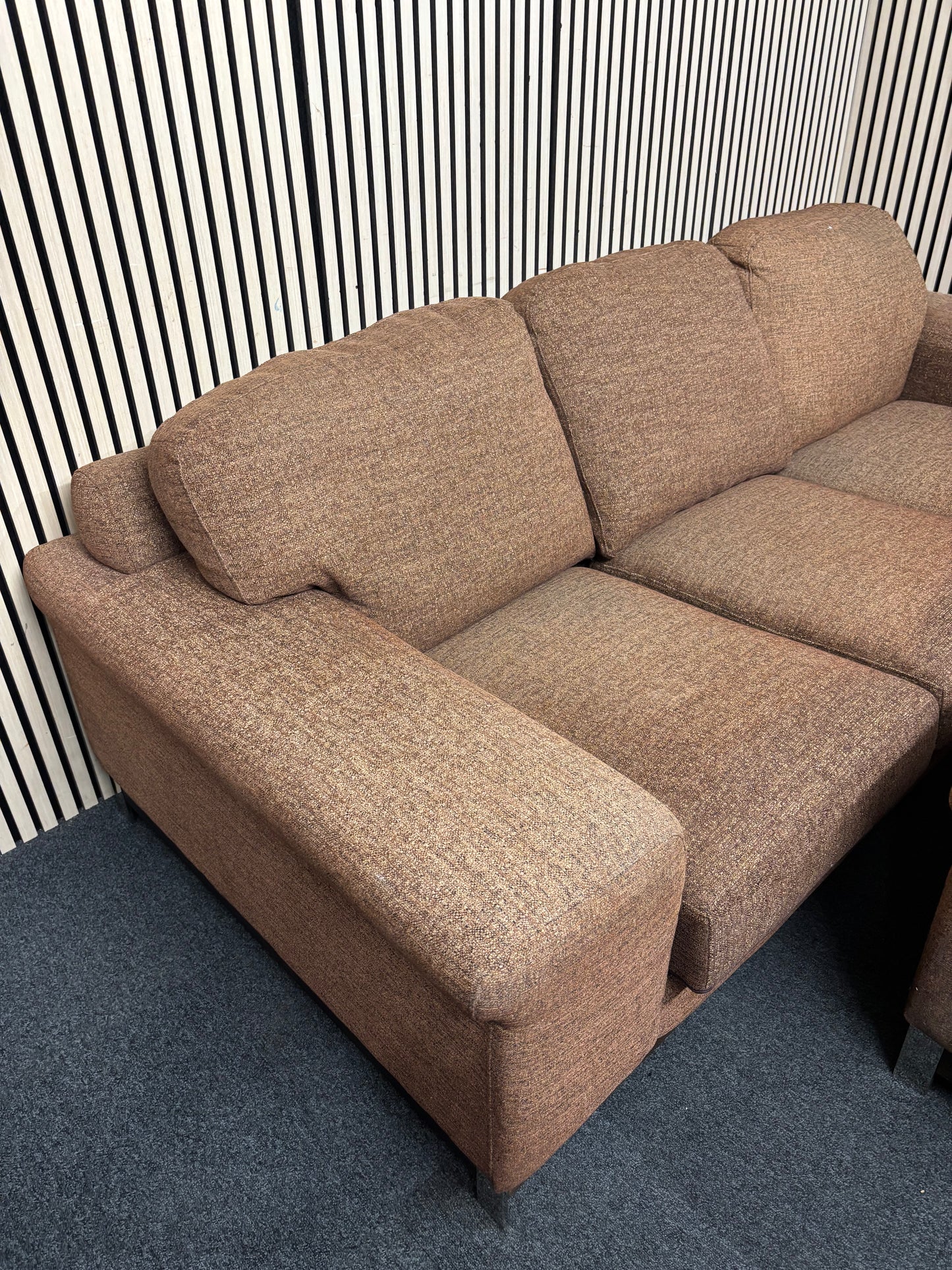 3+2 dark brown fabric suite 2226