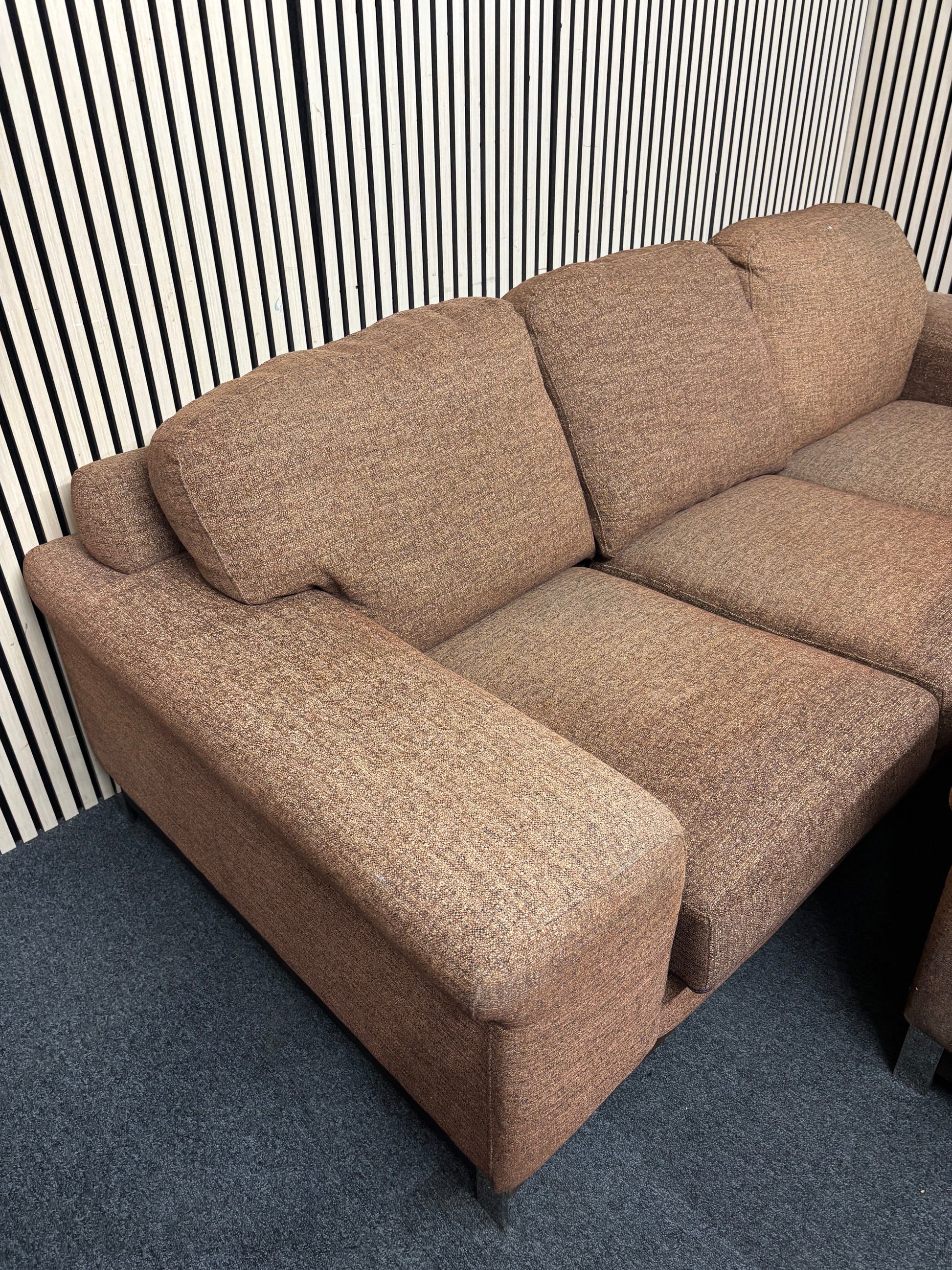 3+2 dark brown fabric suite 2226