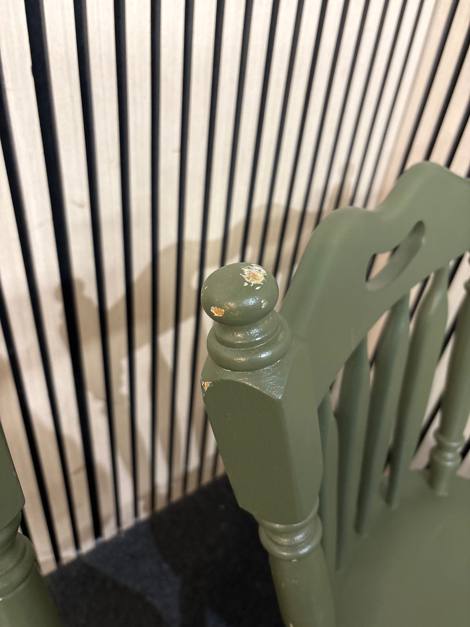 Solid wooden framed green painted kitchen chair (SET OF 2) 2226