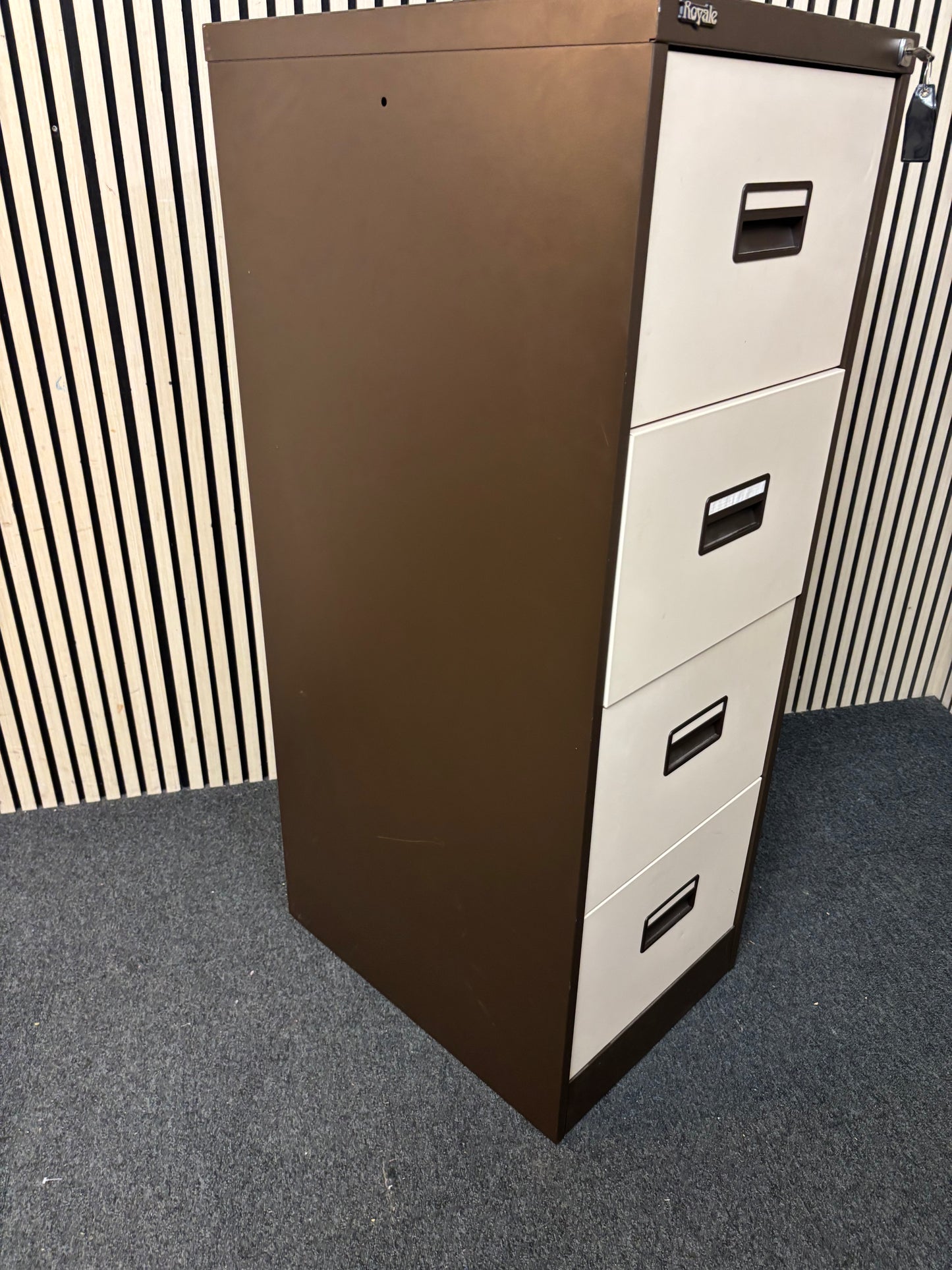4 drawer Royale 4 drawer filing cabinets - coffee cream with key