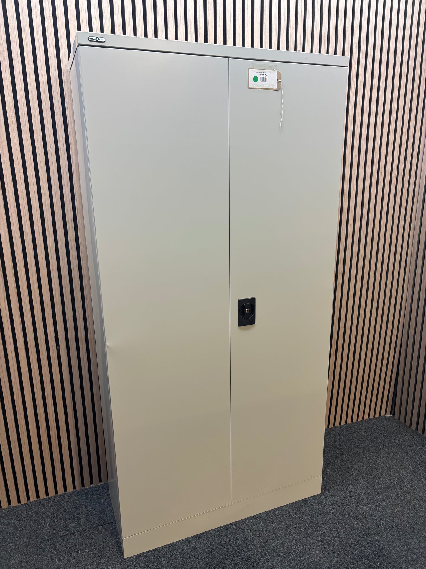 Large grey metal 2 door storage unit AZ72