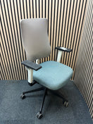 Switch Miku secondhand mesh task swivel chair with back height adjustment, synchronised mechanism and 3D adjustable arms- Teal seat fabric 3 image