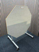 Switch 1200mm 50 pence octagonal tilt top grey formica top table on metal frame with castors. Price inc VAT 3 image