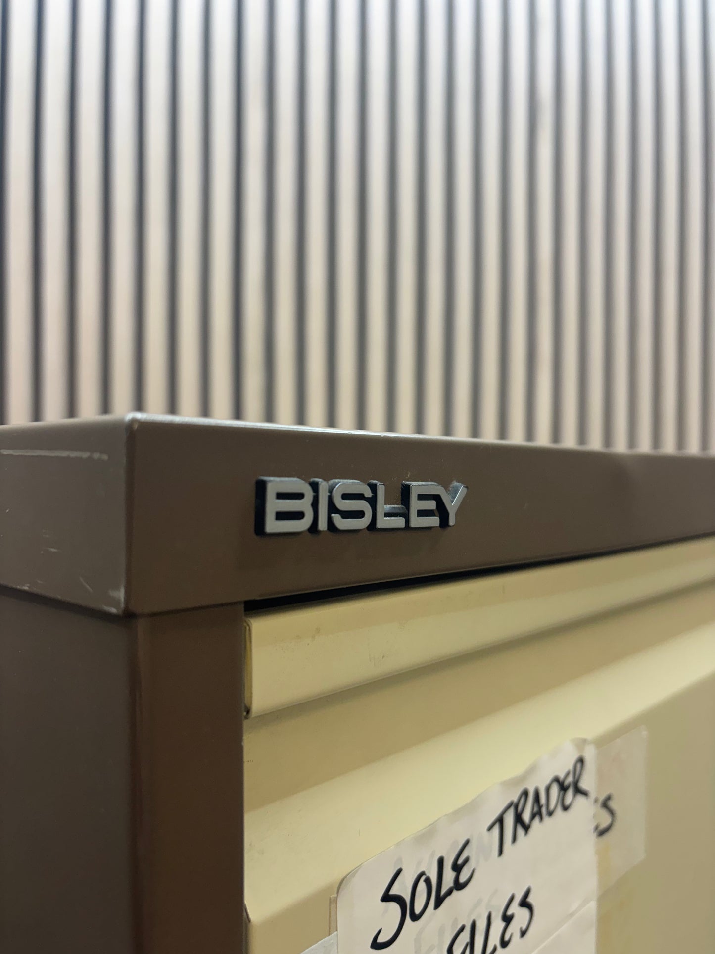 Bisley 4 drawer filing cabinet in coffee cream