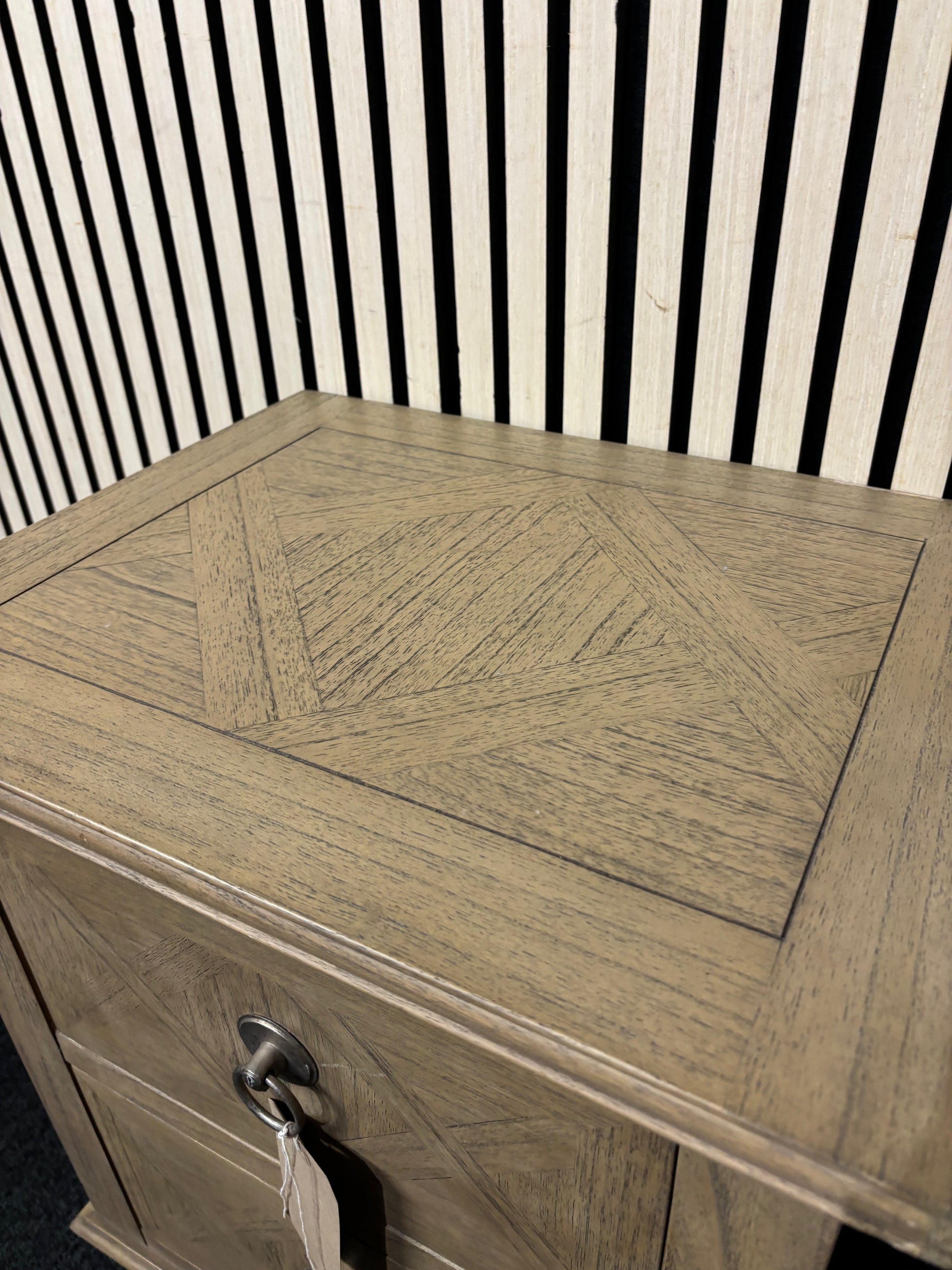 Solid wood 2 drawer bedside locker with ornate details 67Hx40Dx50W 43531