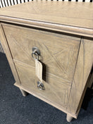 Switch Solid wood 2 drawer bedside locker with ornate details 67Hx40Dx50W 43531 3 image