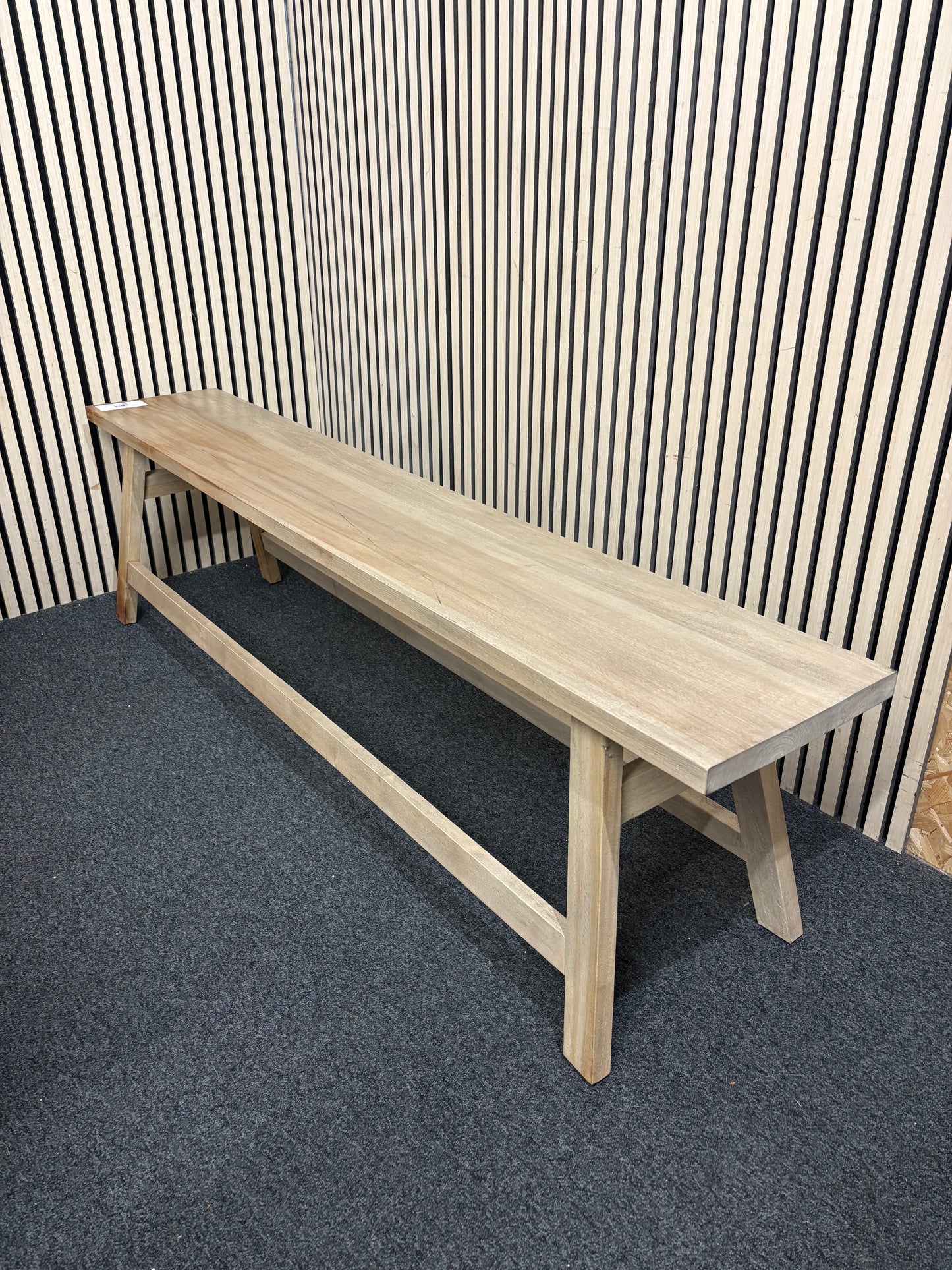 Solid wood stained low long bench 180Lx31Dx49H 43533