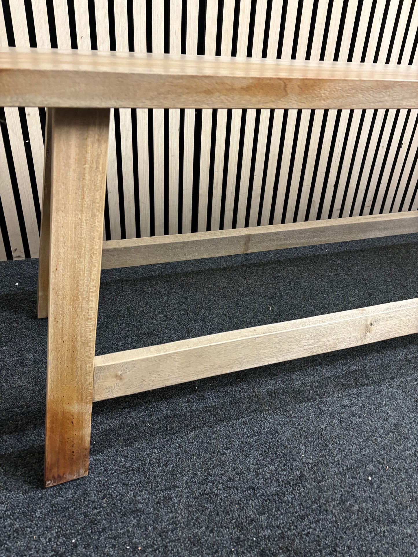 Solid wood stained low long bench 180Lx31Dx49H 43533
