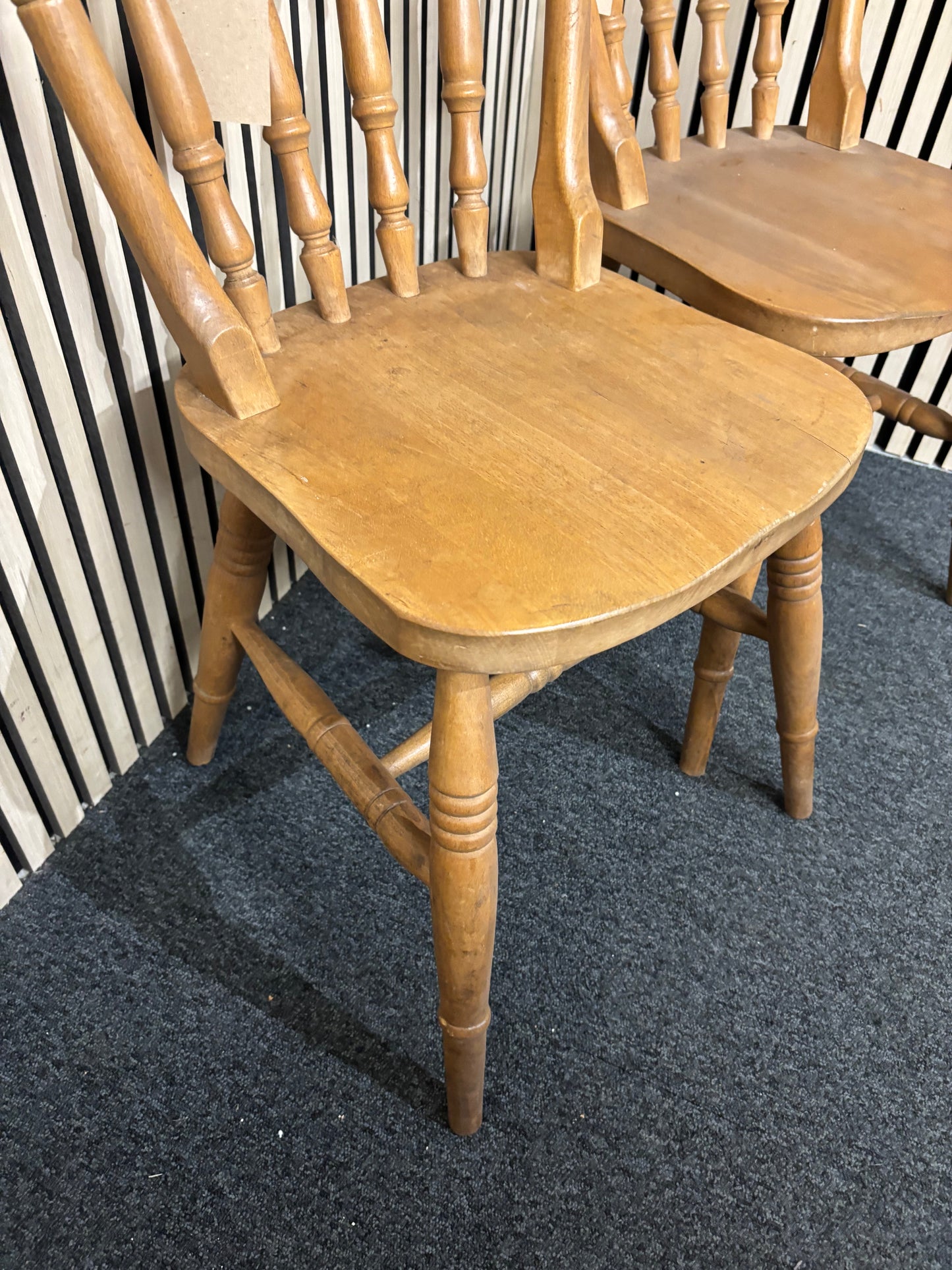 Pair of solid pine kitchen chairs  43545