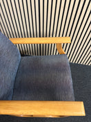 Switch Solid beech rocking chair with blue fabric 43558 2 image