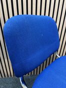 Switch Medium blue fabric chrome framed stacking chair 2 image