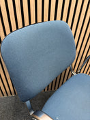Switch Light blue fabric chrome framed stacking chair 2 image