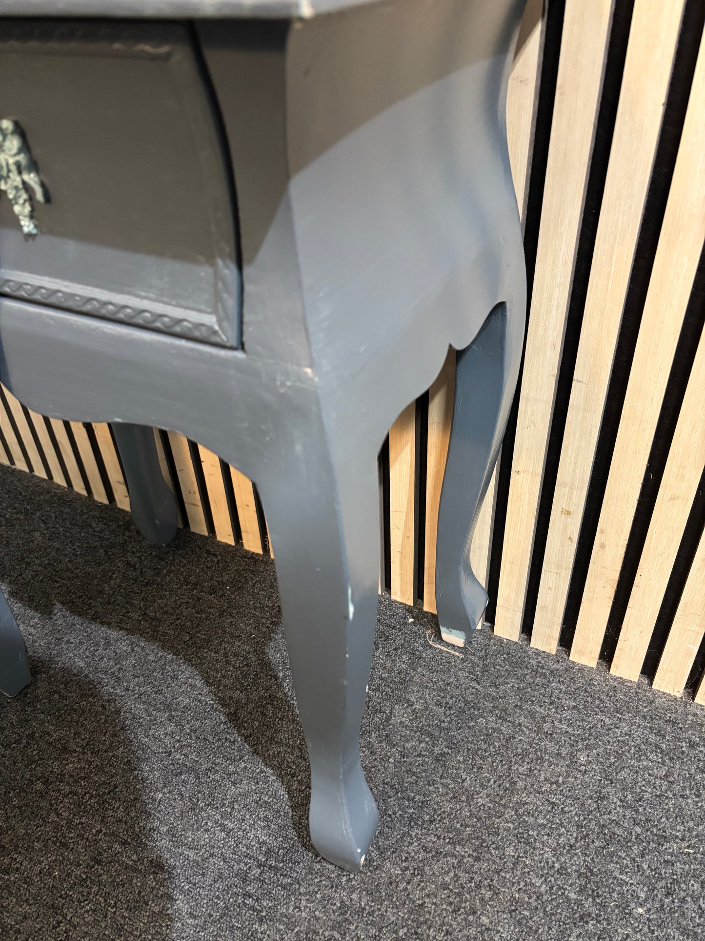 Small blue painted 1 drawer bedside locker 43629