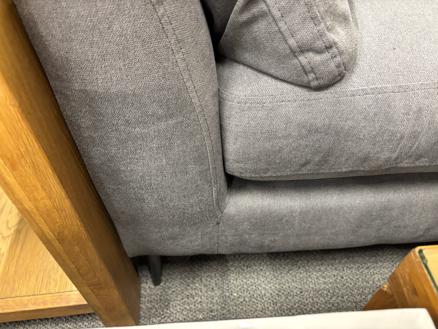 2 seater grey fabric high back sofa (W 170 x D 59 cm) 2226