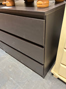Switch Ikea malm 3 drawer black laminate chest (H 69 x W 78 x D 50 cm) 43572 2 image