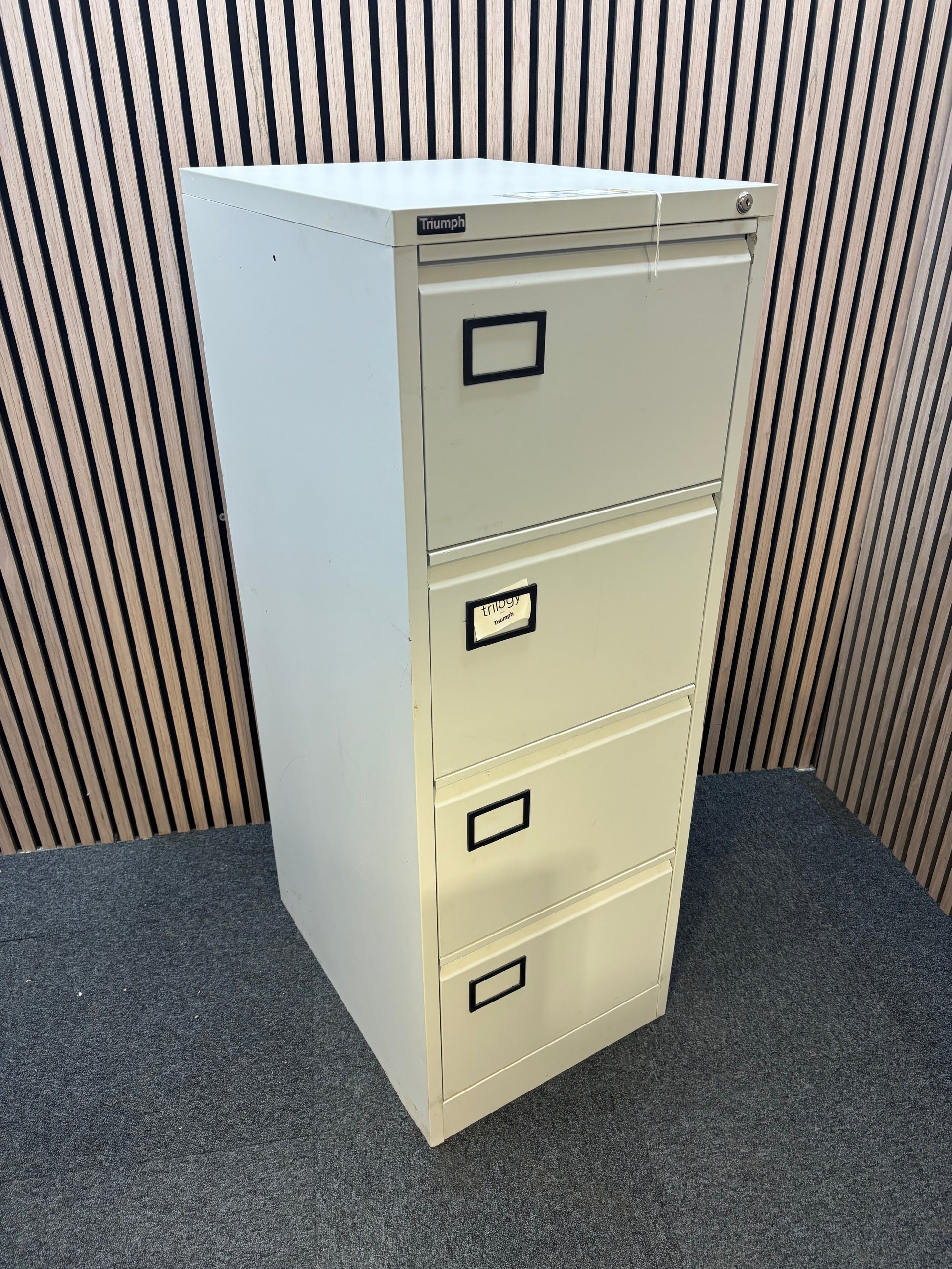 Triumph silver metal 4 drawer filing cabinet