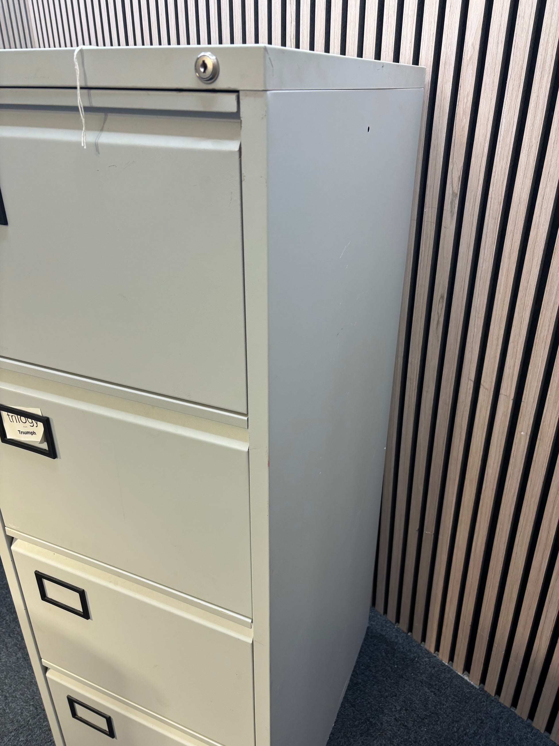 Triumph silver metal 4 drawer filing cabinet