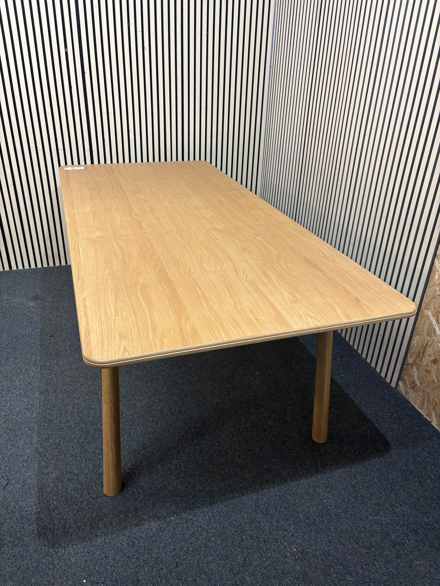 Natural oak large extendable dining table with oak legs 150Lx72Hx90d 43540
