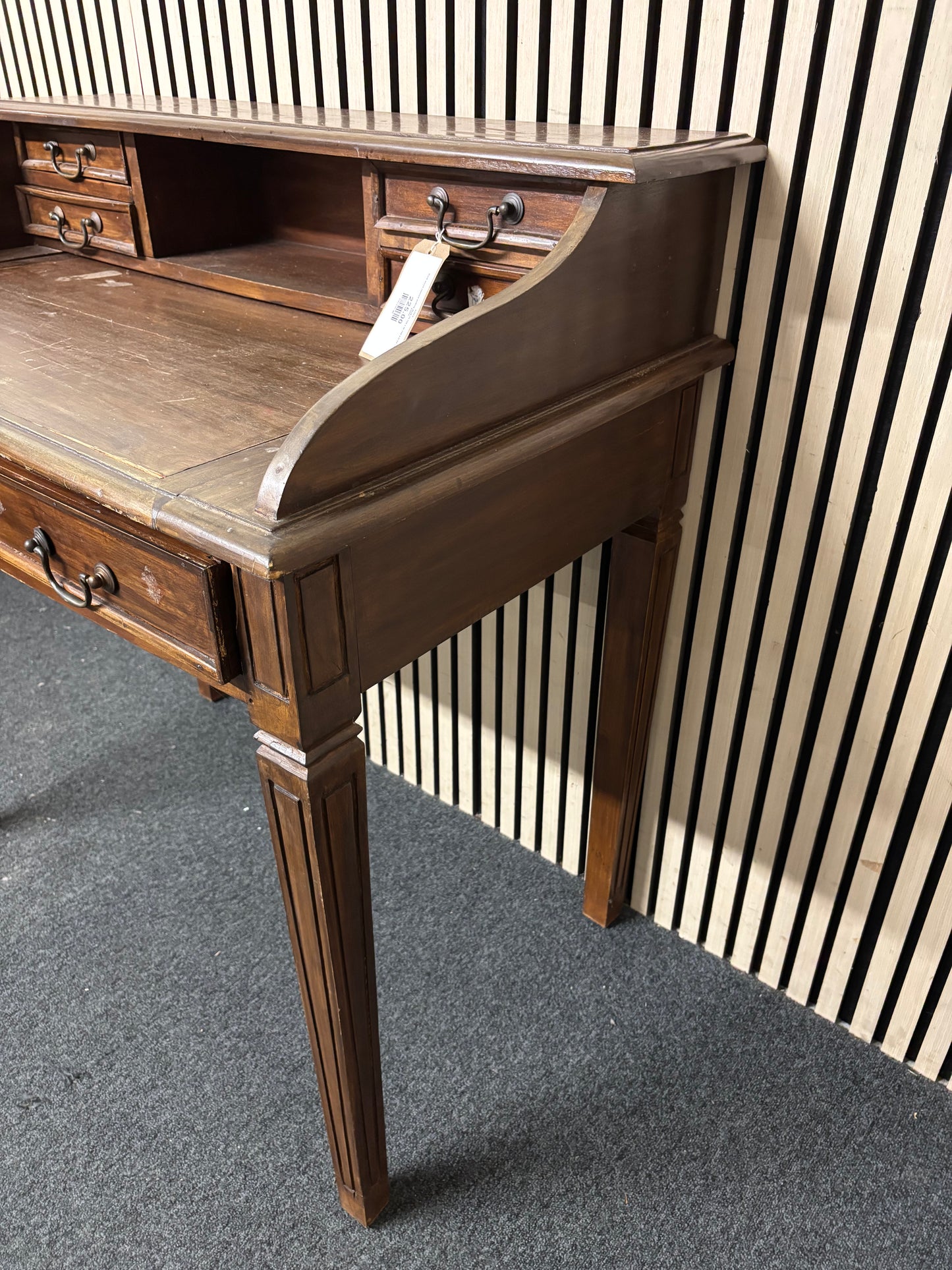 Dark wood stained writing desk (H 100 x W 100 x D 60 cm) 43555