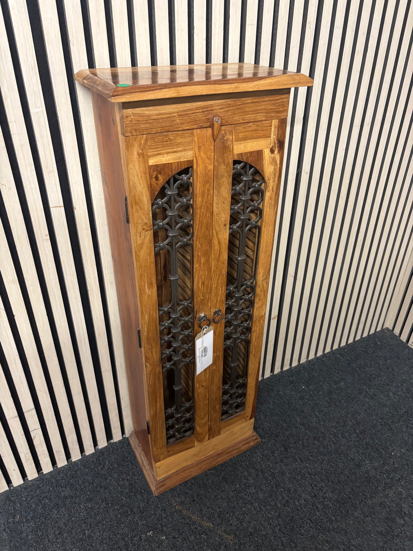 Pine lattice tall slim cd rack 43650