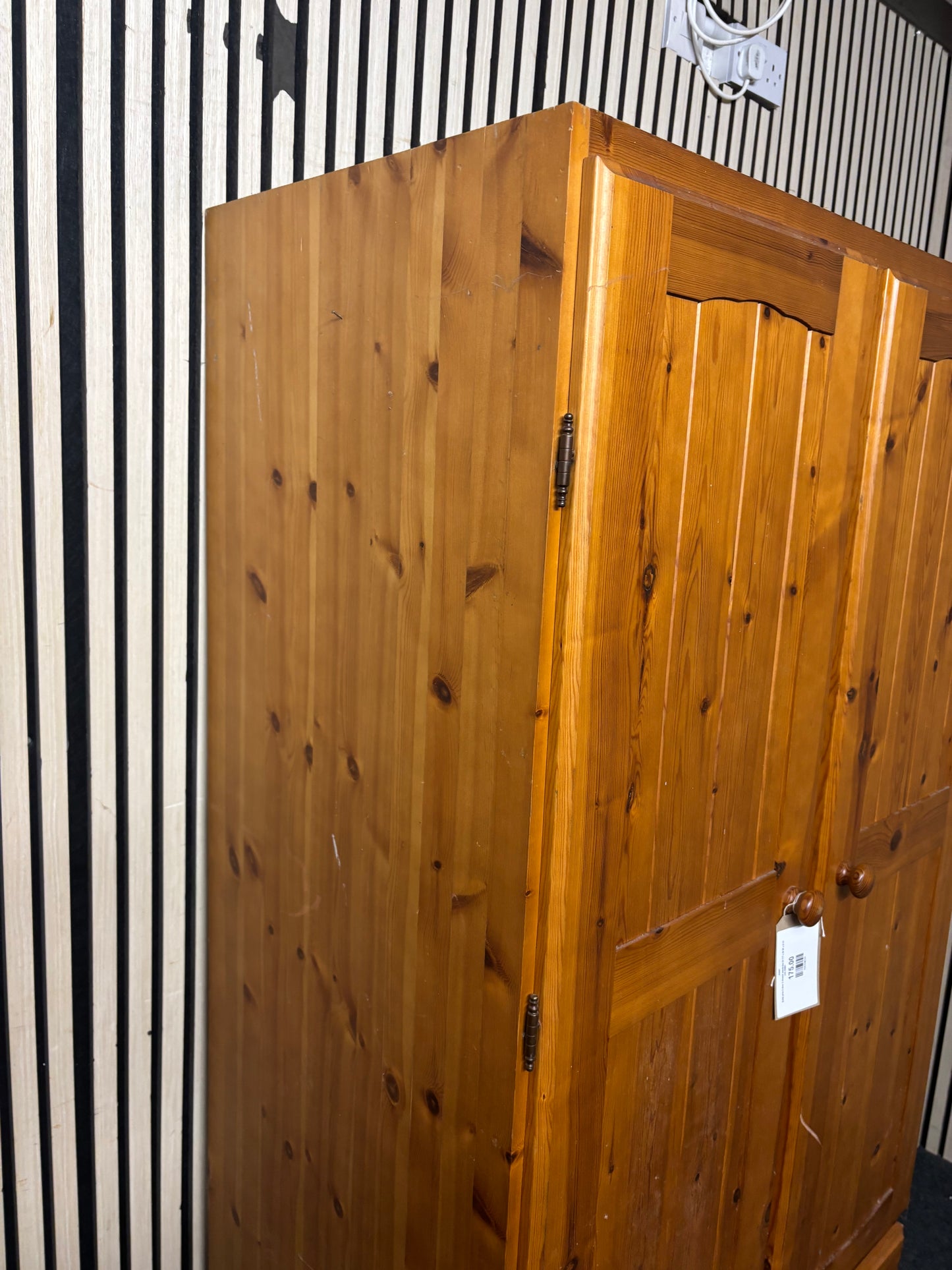 Solid pine 2 door 2 drawer wardrobe (H 177 x W 89 x D 51 cm) 43641