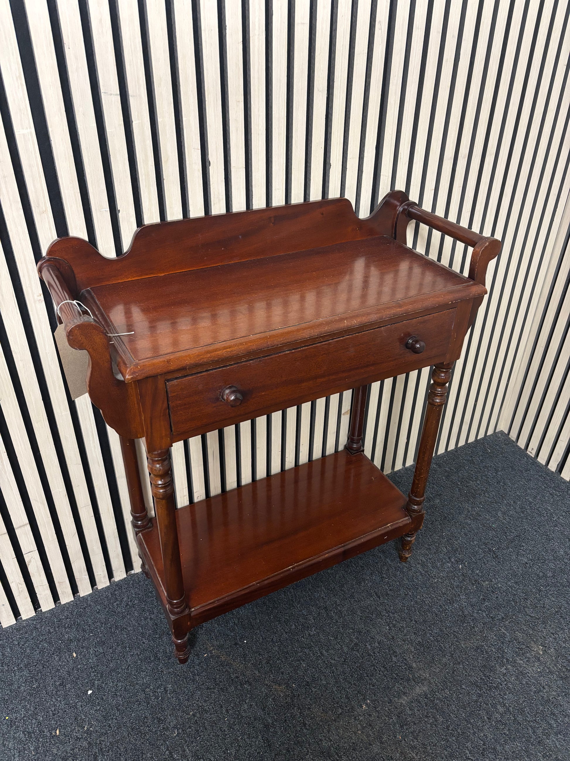 Solid mahogany 1 drawer hall table with handles 43649