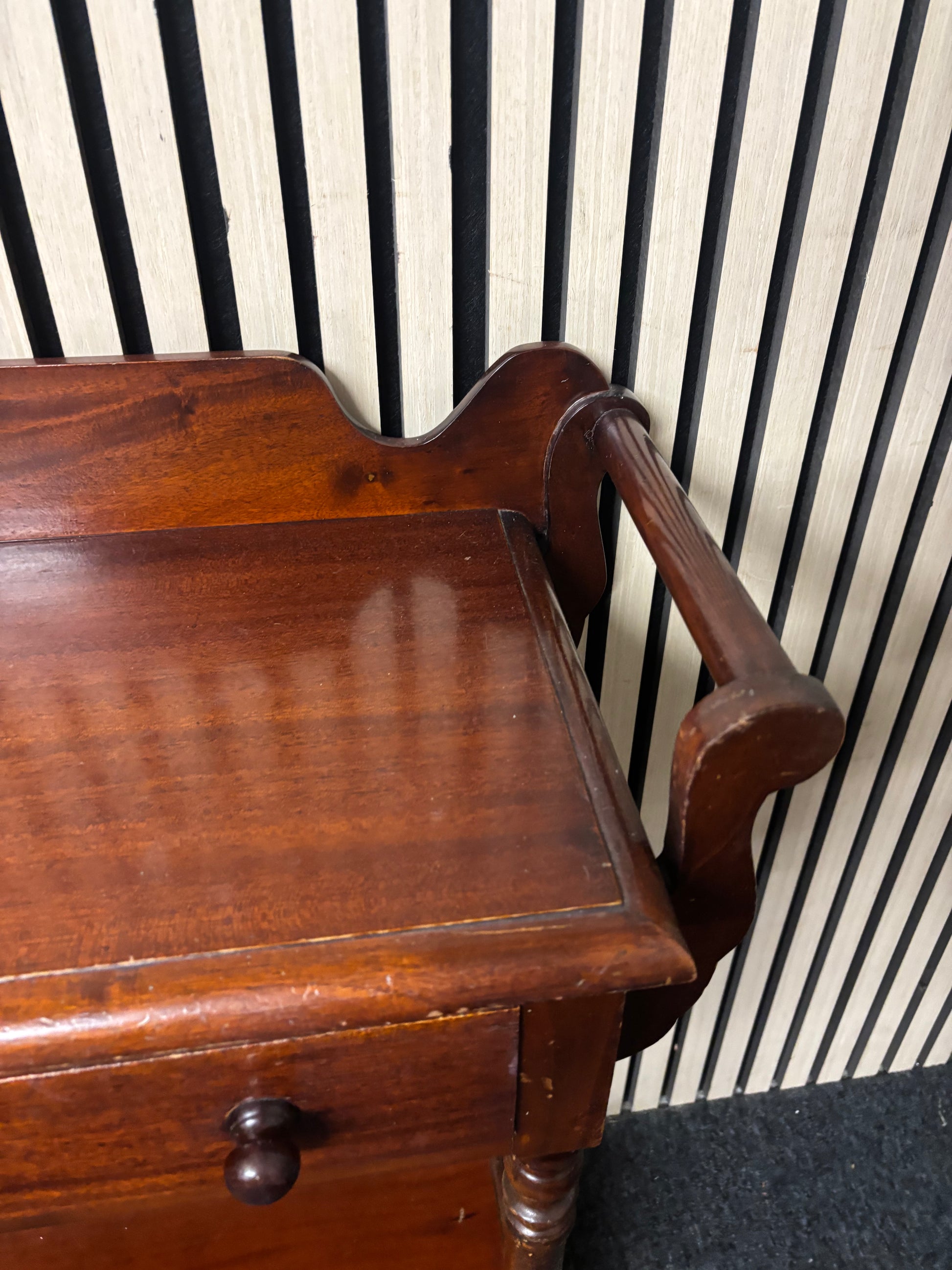 Solid mahogany 1 drawer hall table with handles 43649
