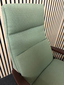 Switch High back solid wood framed green fabric fireside armchair 43652 2 image