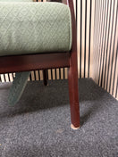 Switch High back solid wood framed green fabric fireside armchair 43652 3 image