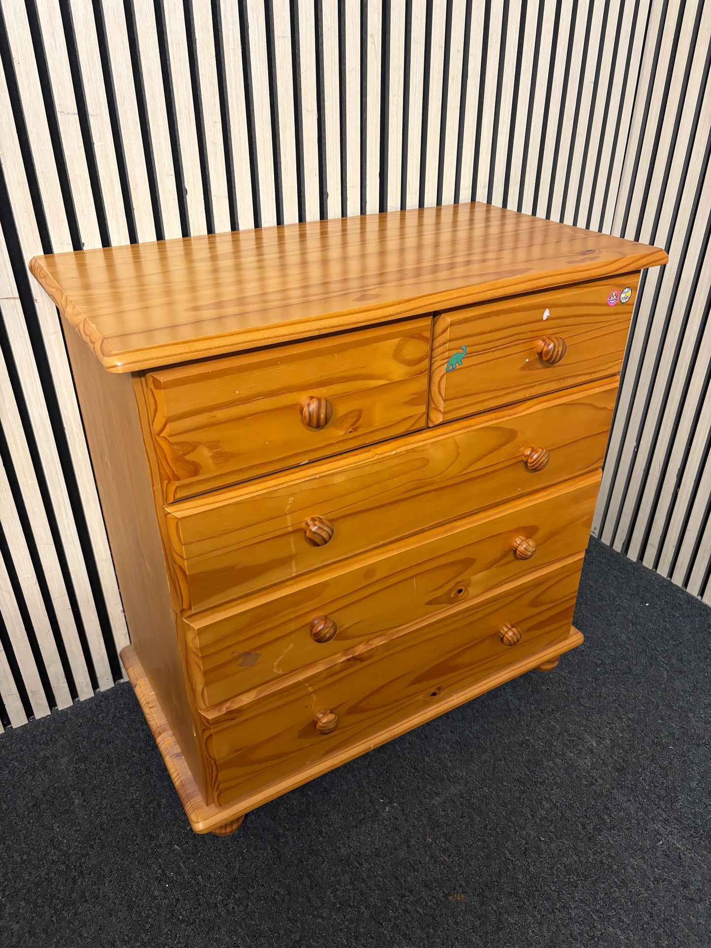 3+2 solid pine chest of drawers (H 83 x W 81 x D 43 cm) 43660