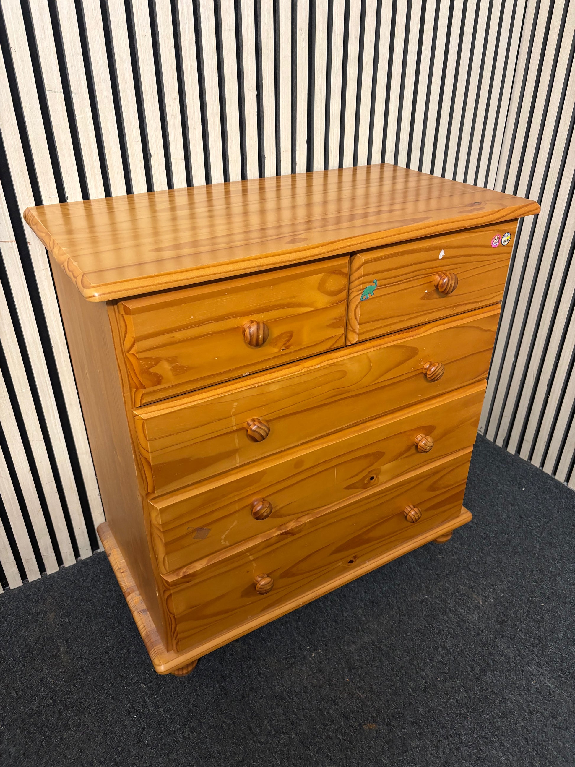 3+2 solid pine chest of drawers (H 83 x W 81 x D 43 cm) 43660